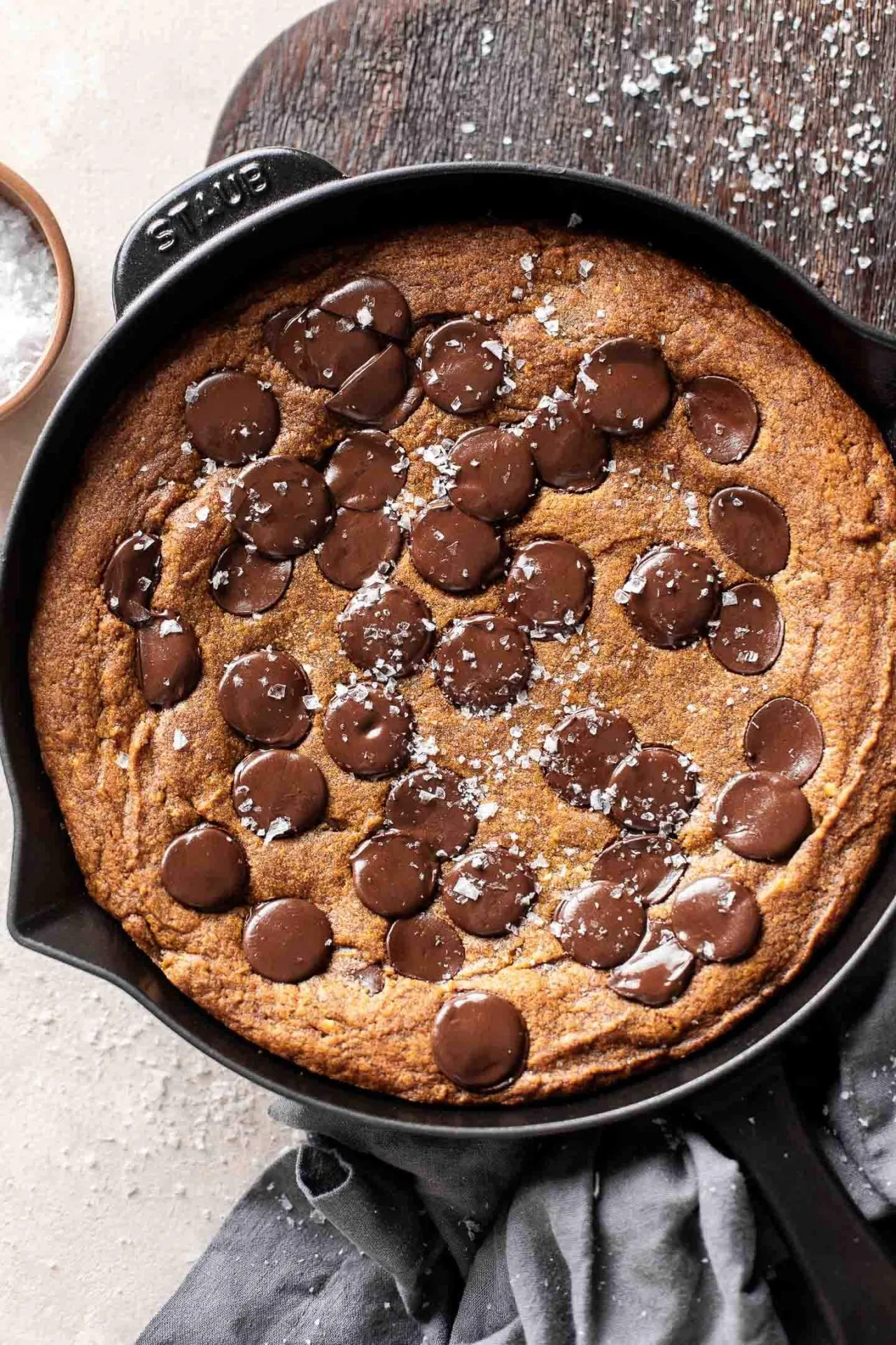 giant pumpkin chocolate chip cookie skillet