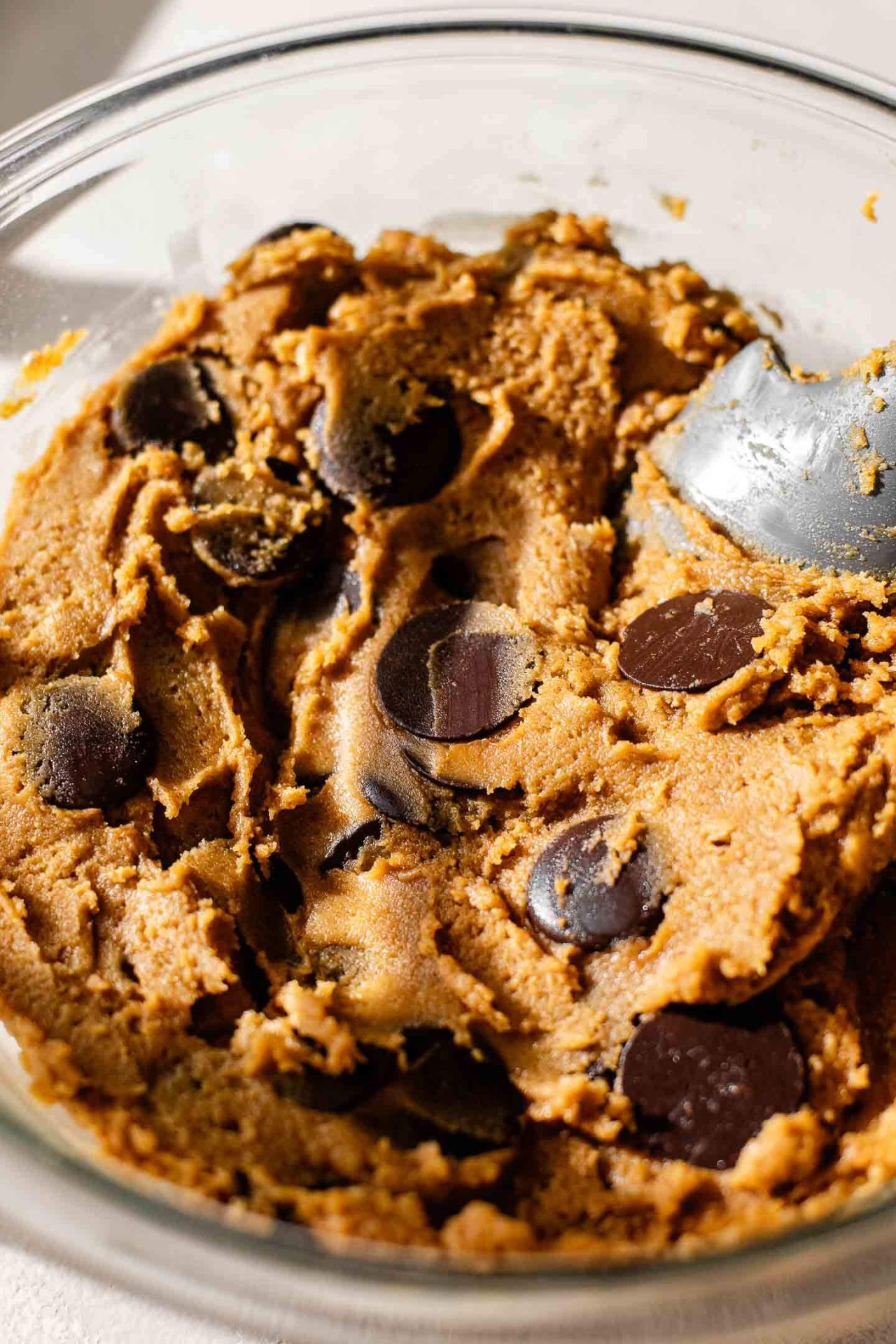 giant pumpkin chocolate chip cookie dough in bowl