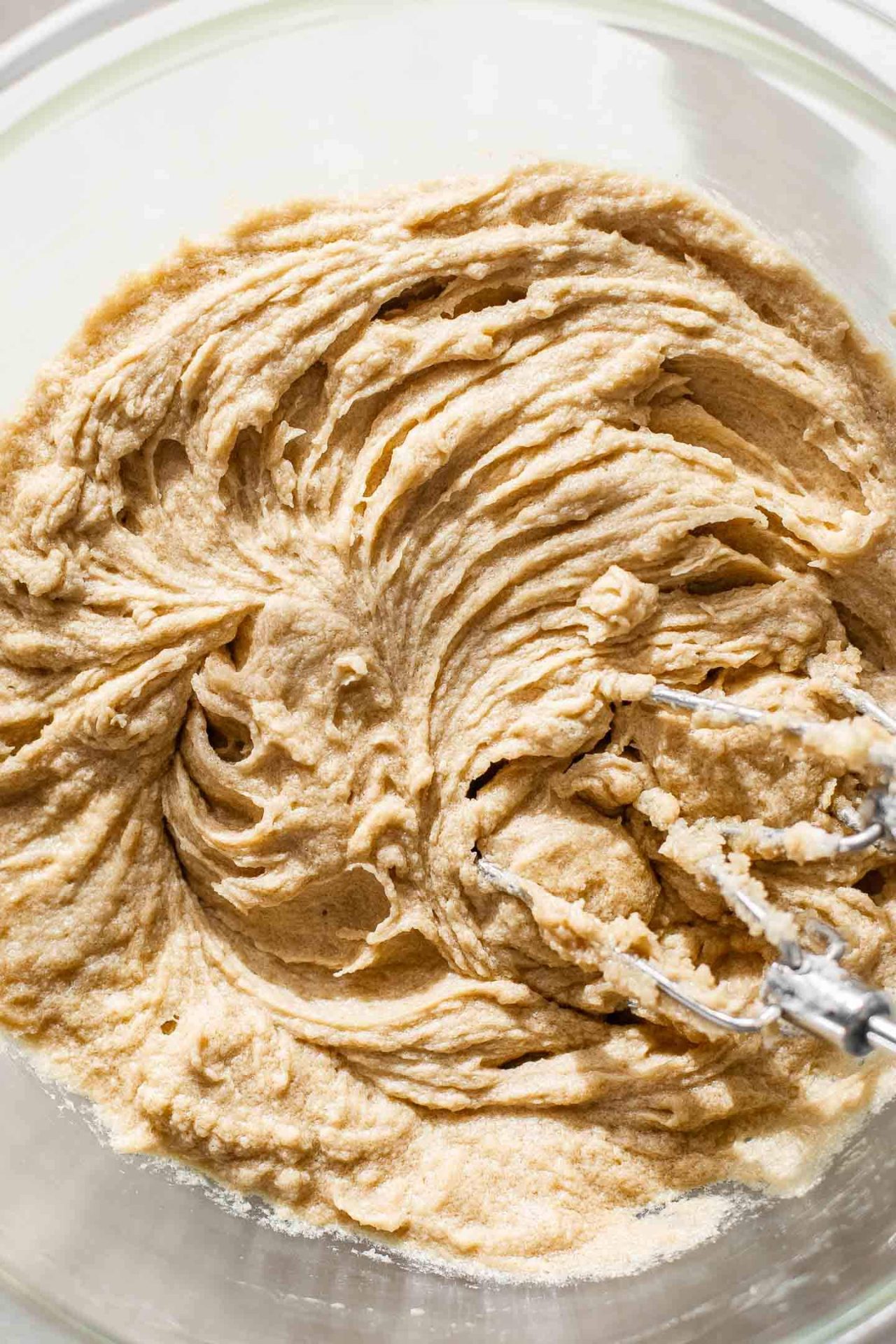 double chocolate chip cookies wet ingredients whisked together in bowl