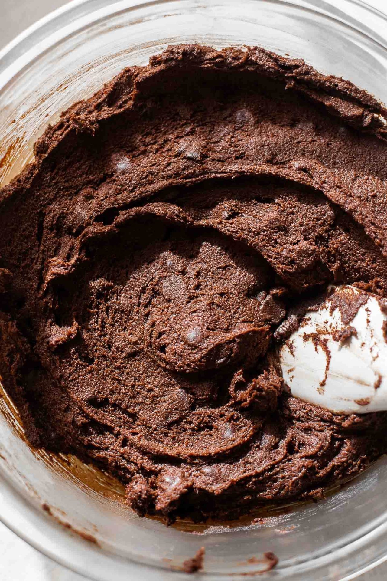 double chocolate chip cookie dough in bowl