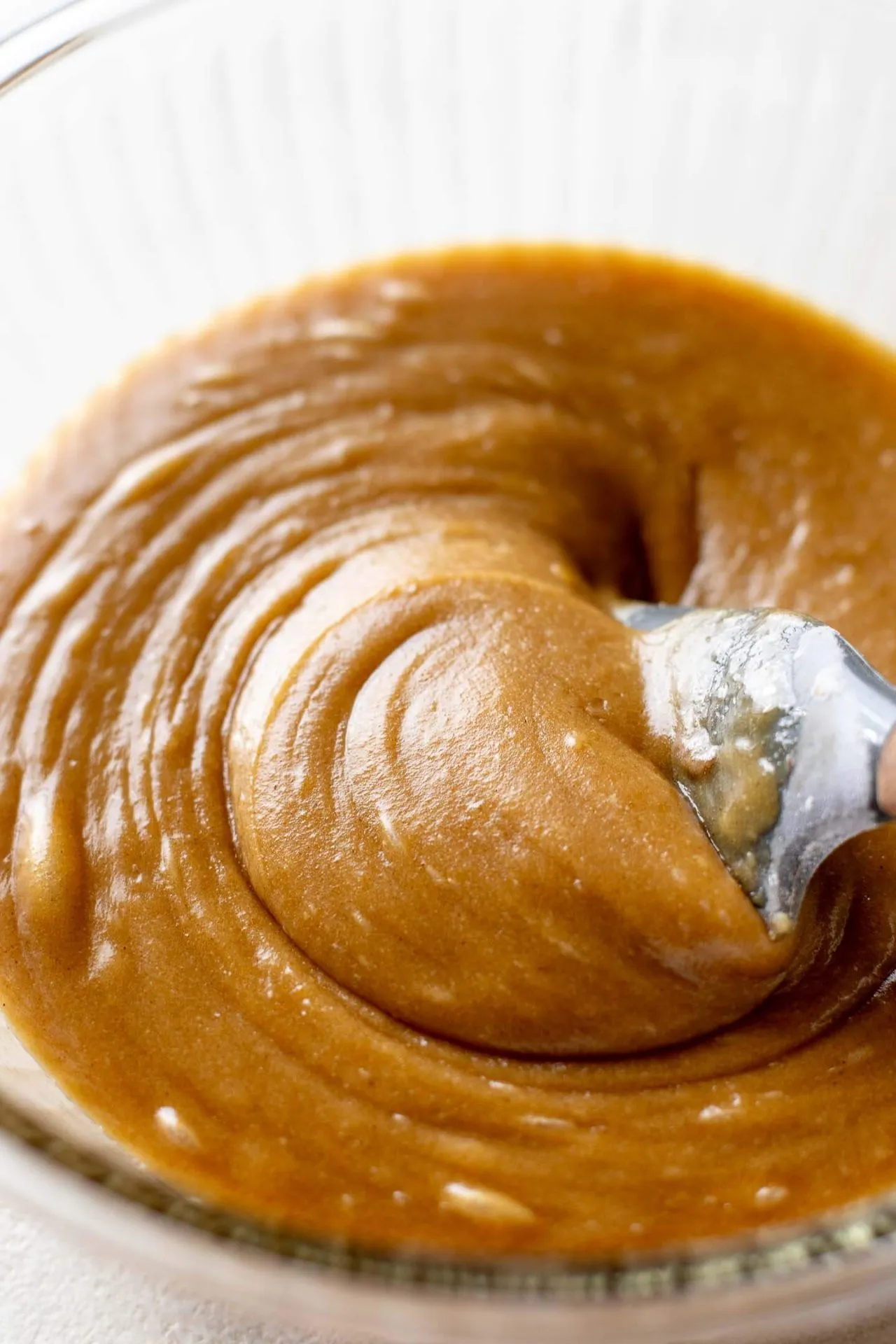 brown butter apple blondie batter in bowl
