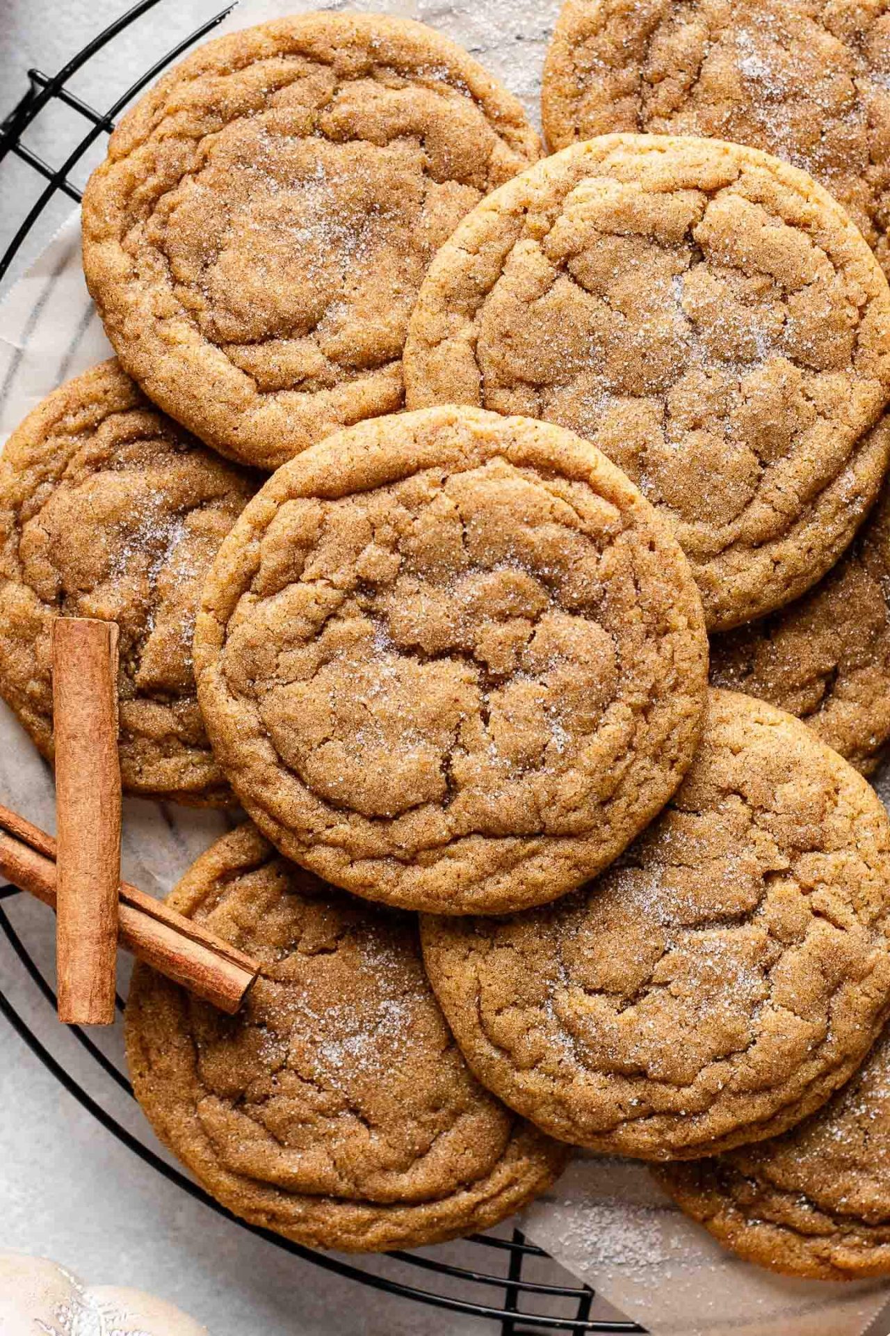 chewy pumpkin cookies on wire rack