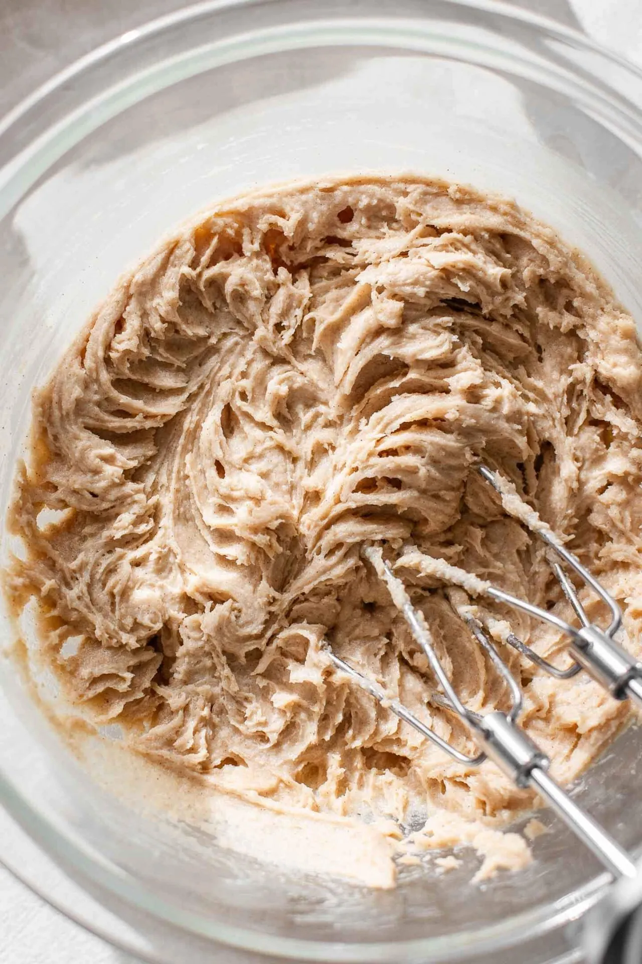 cinnamon roll gooey butter cake batter in bowl